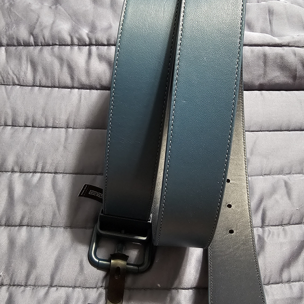 Coach Men's Textured Belt with Metal Accents